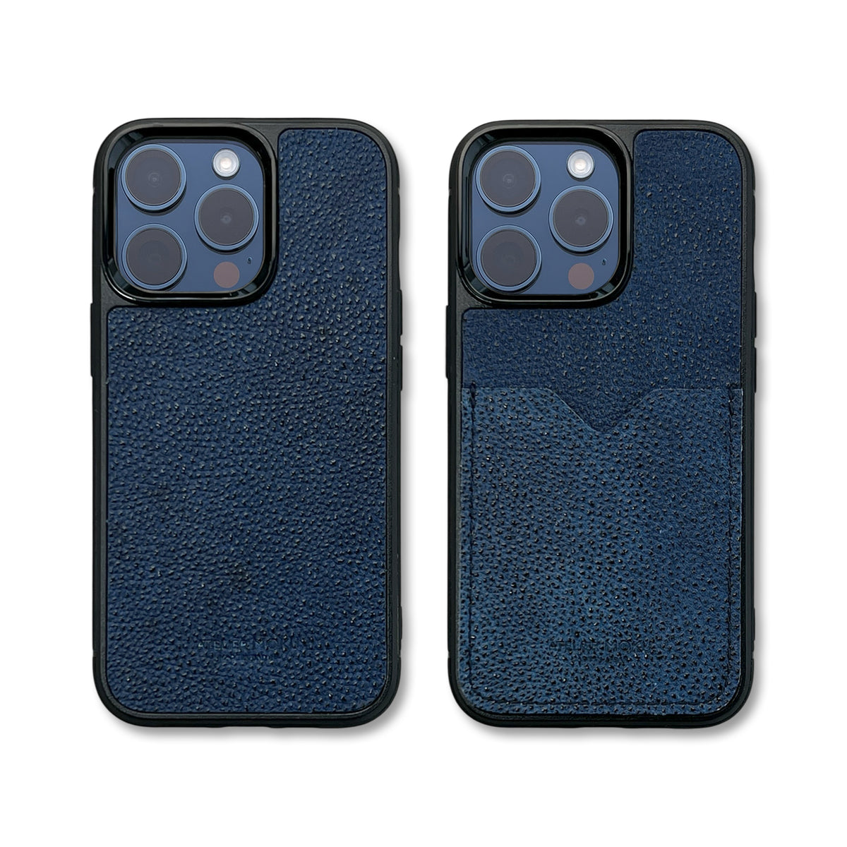iPhoneケース Moshi 黒桟革