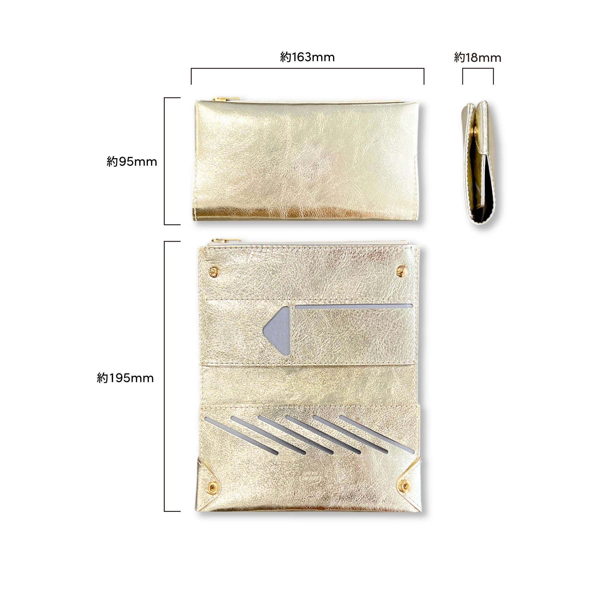 Small and thin long wallet UNO ver.2 Plus Metallic Shrink