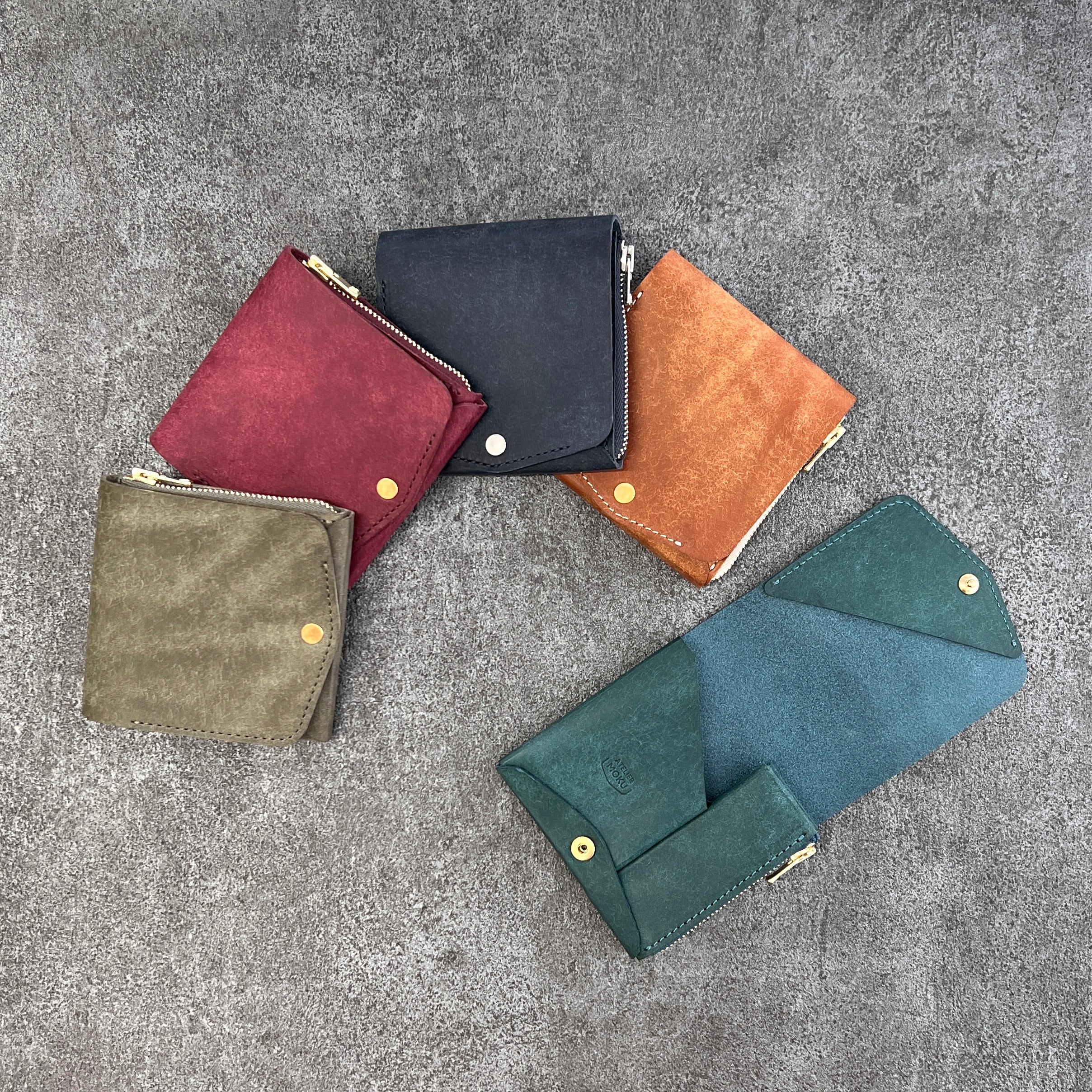 ATELIER MOKU ブラウン コンパクト財布 ギフトボックス付き ATELIER MOKU ブラウン コンパクト財布 ギフトボックス付き