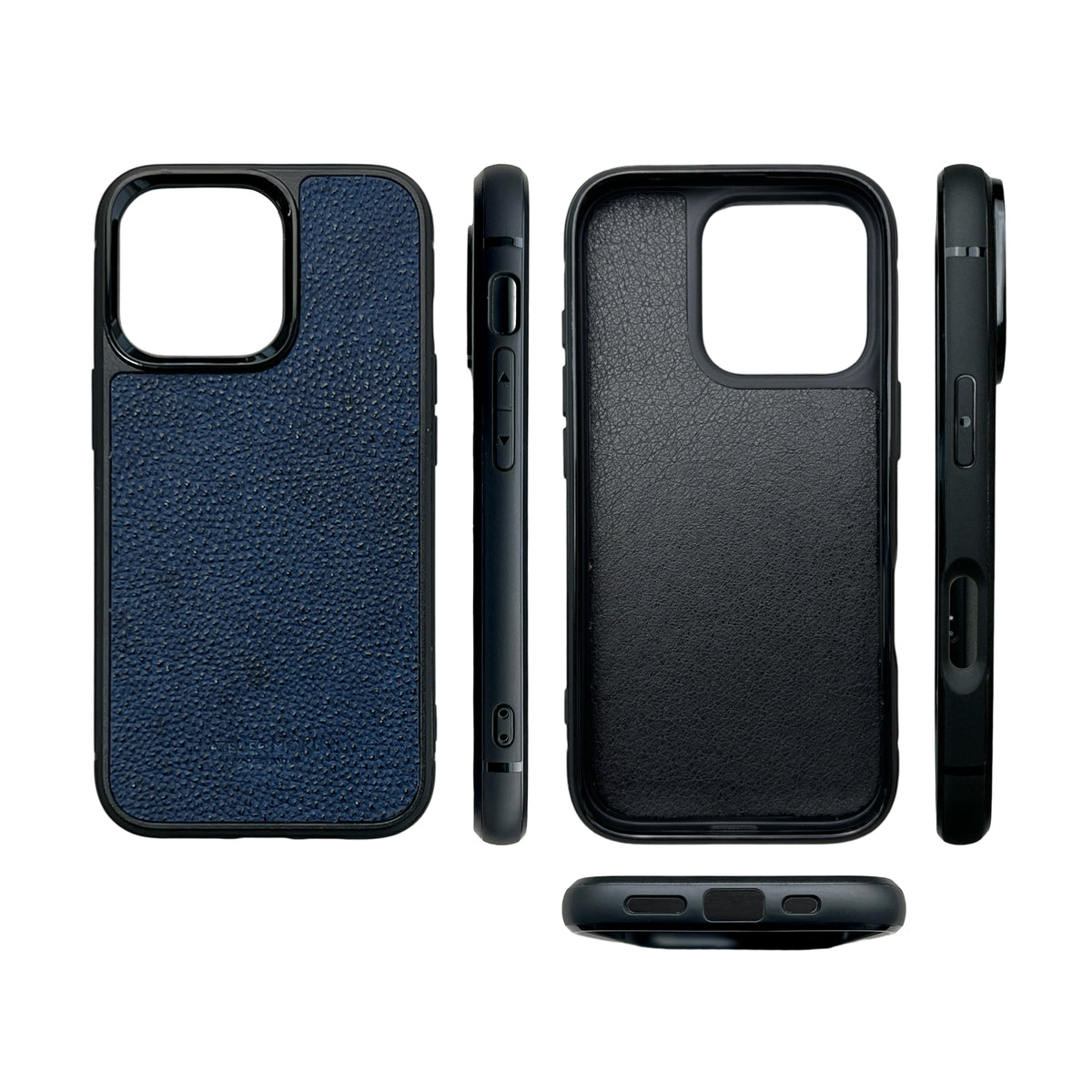iPhoneケース Moshi 黒桟革