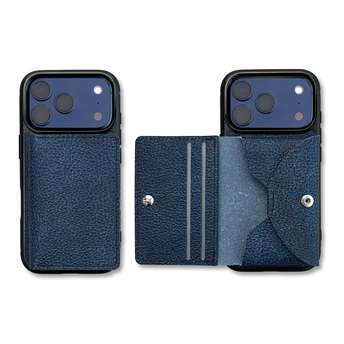 iPhoneケース一体型ウォレットMotto 黒桟革