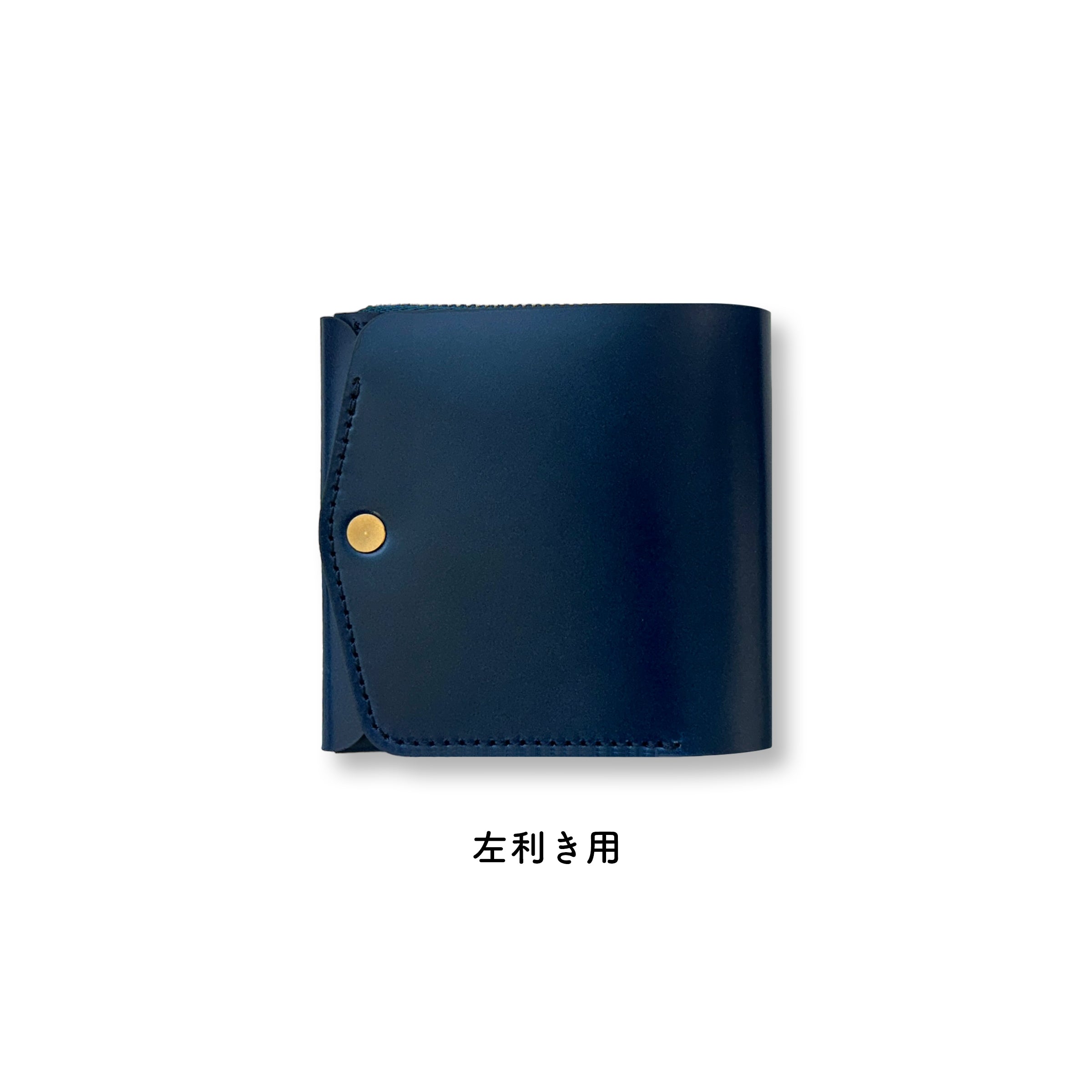 moku 小さく薄い財布 Saku ver.3 コードバン ブルー内装ブッテーロ