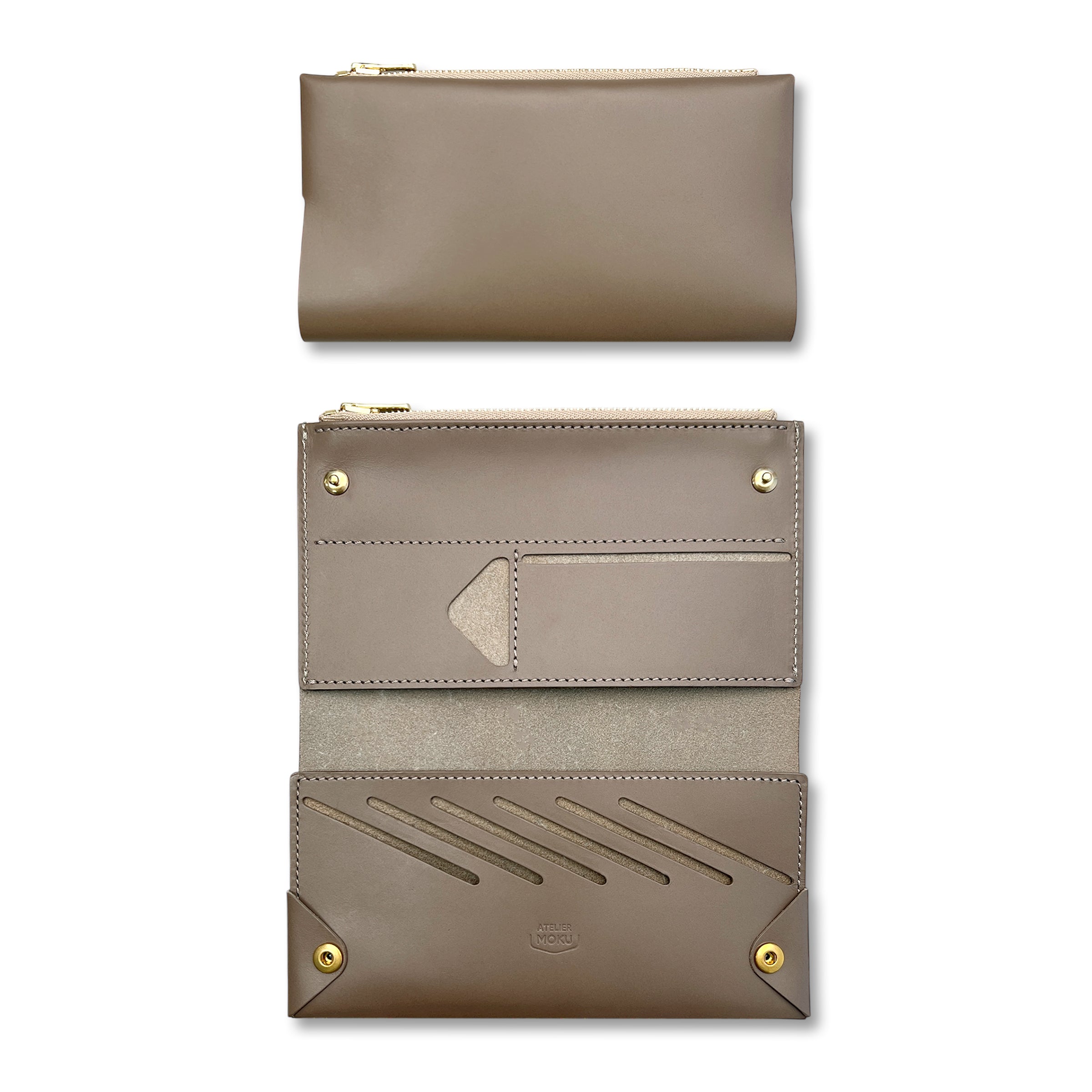 moku モク 小さく薄い長財布 Uno ver.2 トープ コンパクト スリム 薄い財布 メンズ・レディース/小さく薄い長財布UNO ver.2 Buttero