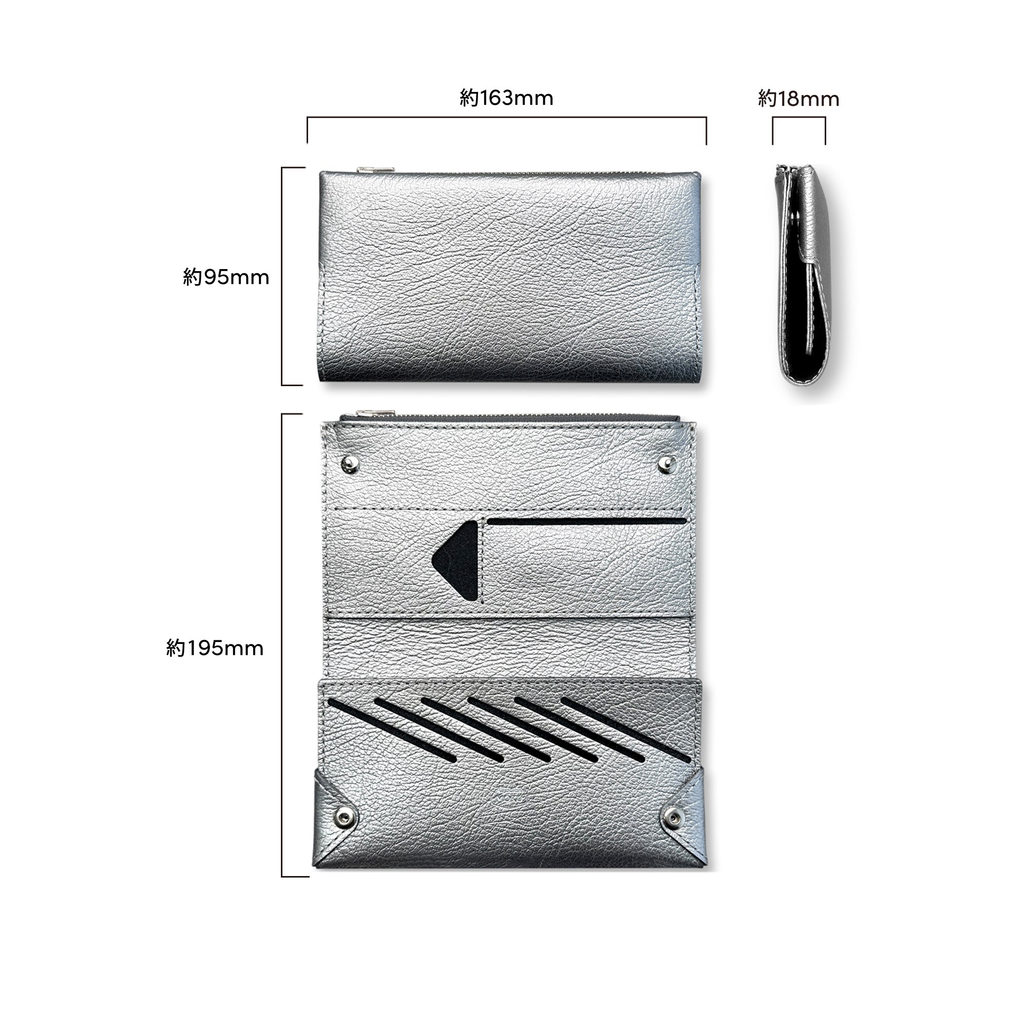 Small and thin long wallet UNO ver.2 Plus Meteor Leather